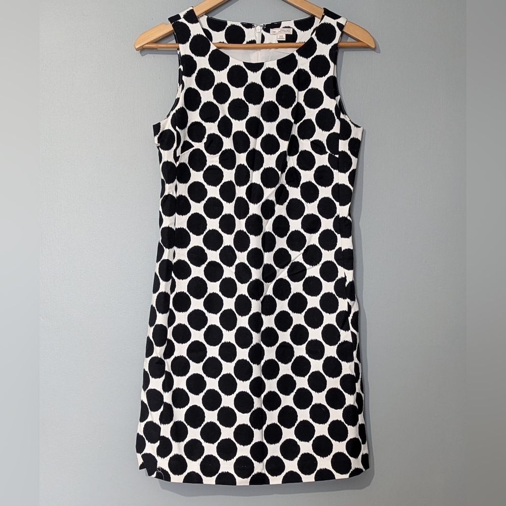 GAP Black‎ White Polka Dot Shift Mini Dress 60s Style Rockabilly Classic